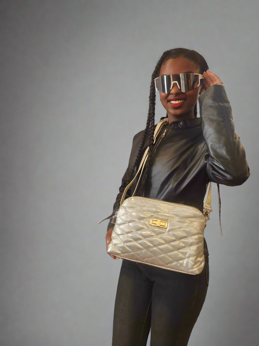 Chrome Frame Ladies Handbag – Elegant, Stylish & Durable with Interior Pockets